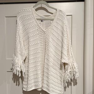 CAbi Women's White Knit Sweater